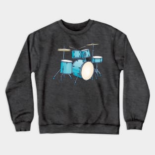 Blue drum kit Crewneck Sweatshirt